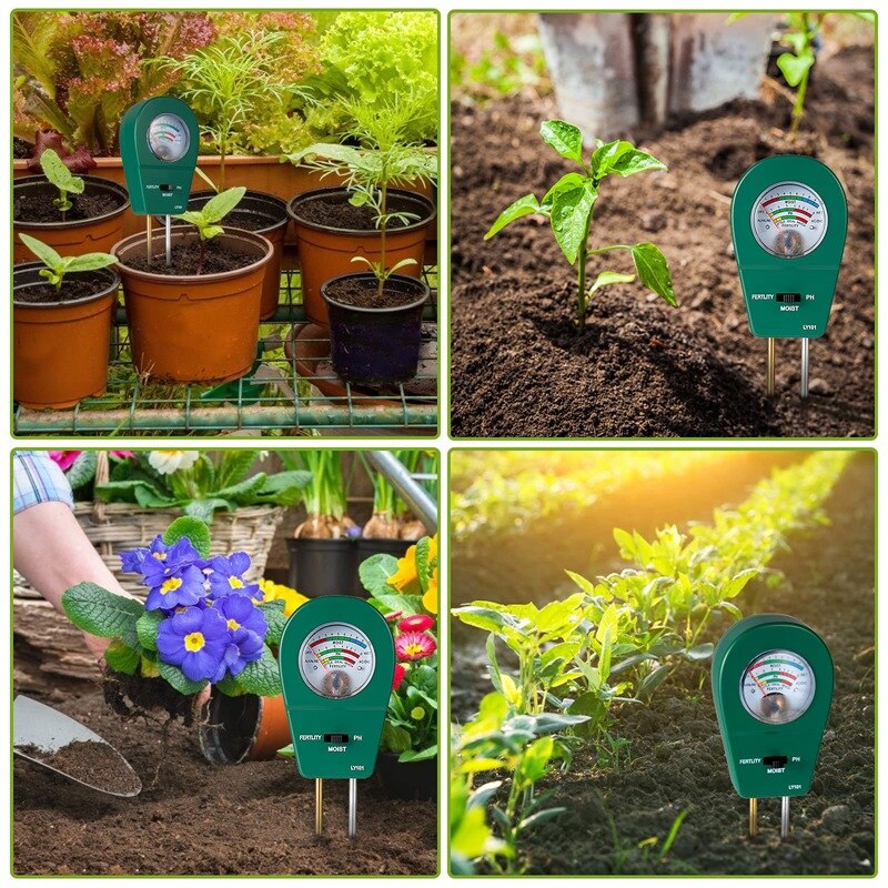 GTBL Soil Tester Soil Fertility Meter 3-In-1 Soil Fertility Moisture PH Tester Gardening Tool For Garden Lawn Farm Outdoor