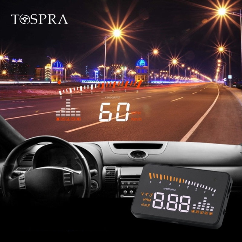 Novo A401 HUD OBD2 GPS Computador de Bordo Display Head Up Velocímetro de Carro Medidor de Óleo