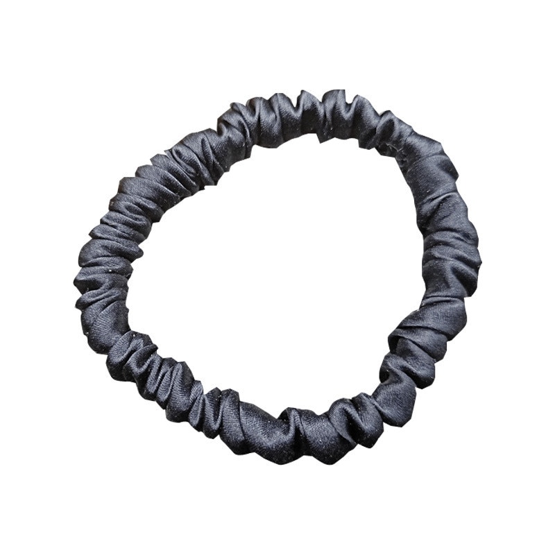 Free shippping women sweet small pure silk hair scrunchies cute gum OL basic Hair Tie Ponytail Holder