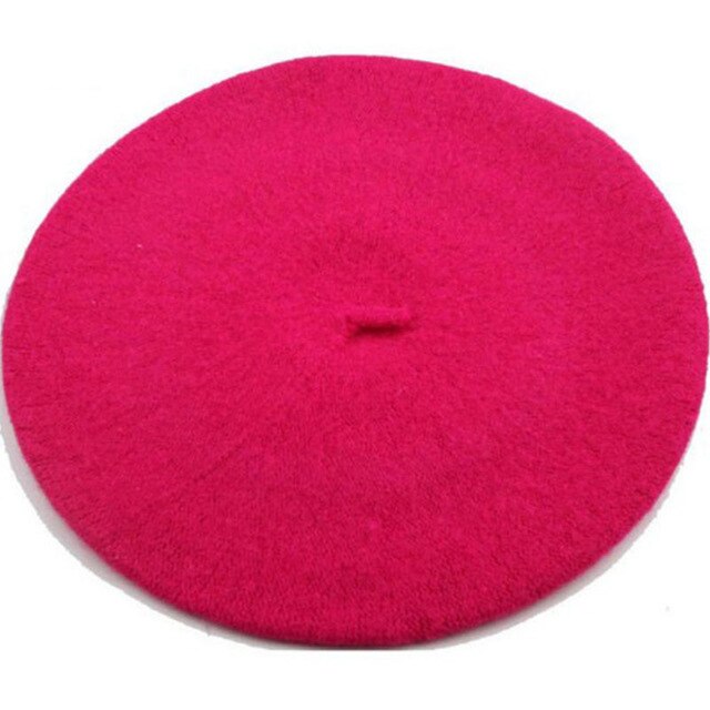 Wool Women Winter berets Luxury pearl rivet Vintage Cashmere Female Warm Vogue beret Hats Girls Flat cap beret for women: rose2