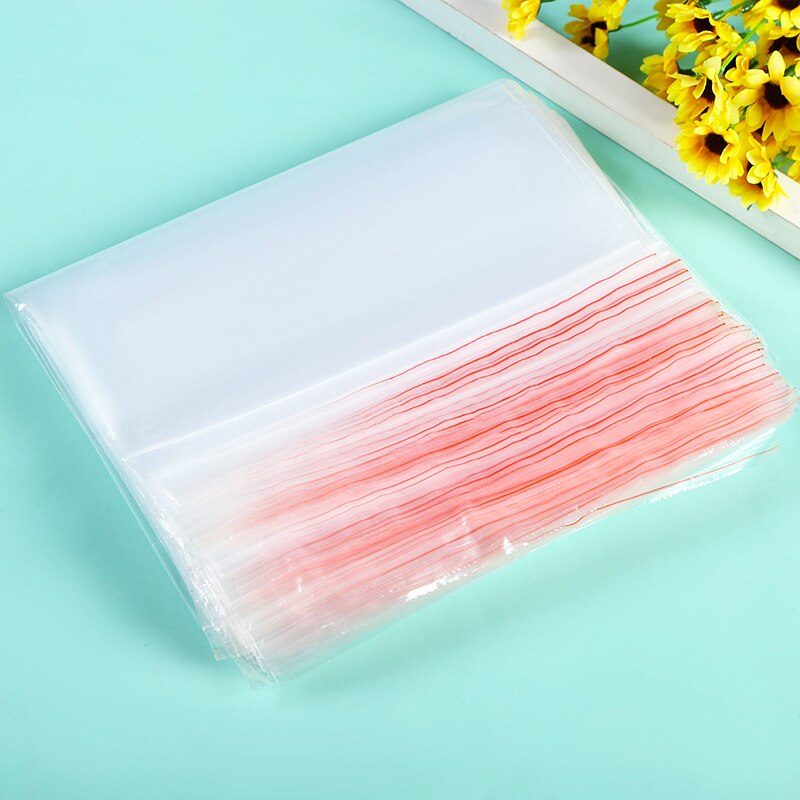 100PCS/LOT Resealable Zip Lock Bags Self Seal Clear Plastic Poly Bag Food Storage Package Reclosable Vacuum Fresh Bag