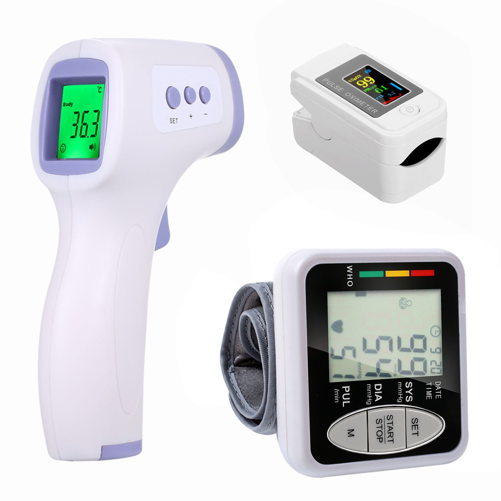 Oxymetre Oximetro Pulse Oximeter Blood Oxygen Monitor Pulse Oxygen Saturation Monitor Pulsoksymetr Thermometer Sphygmomanometer: Type 5