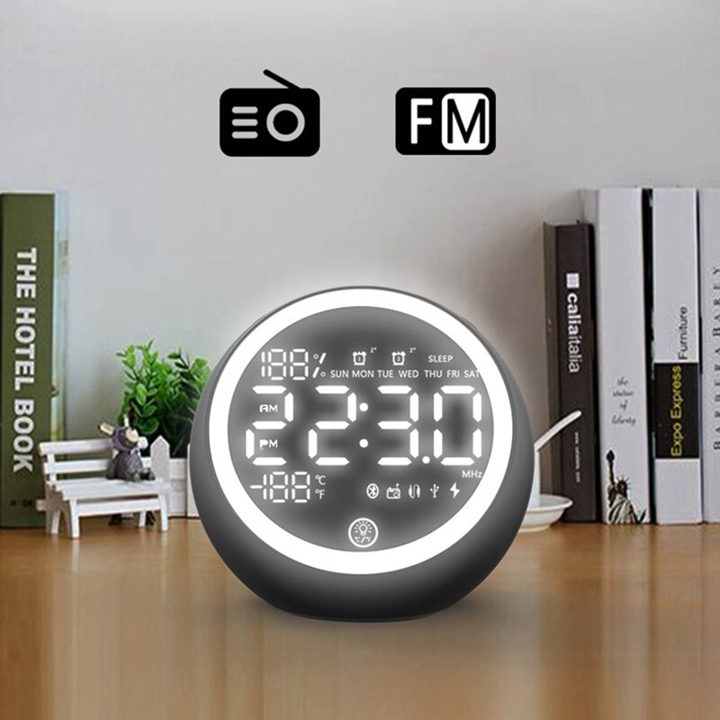 X10 Bluetooth Speaker Alarm Clock Night Light Multifunctional Audio With Radio