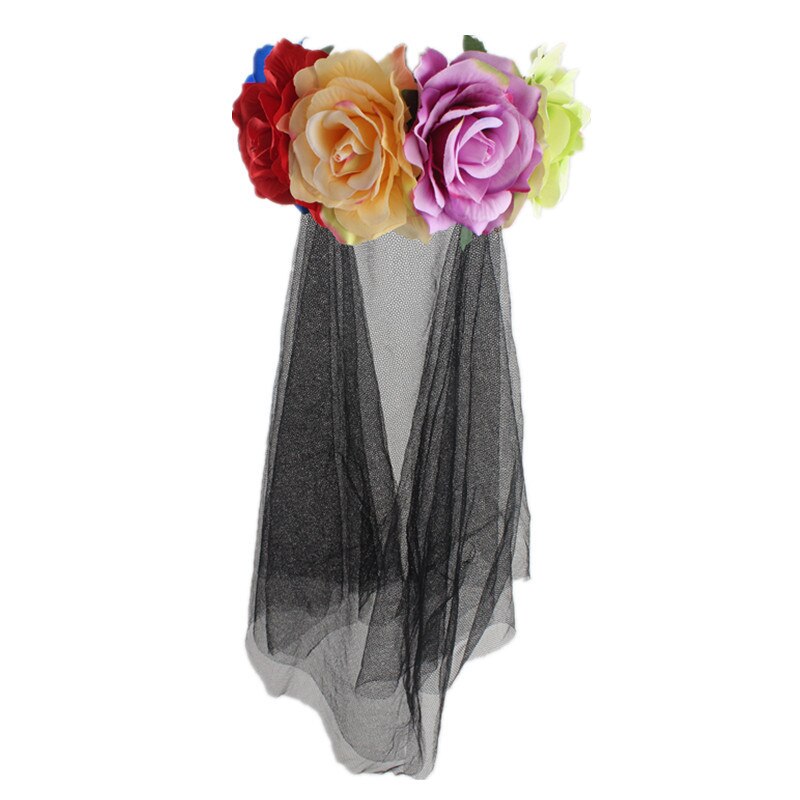 Rose Accessoires Dans Meisjes Halloween Dag Hoofddeksel Dode Bloem Kroon Festival Hoofdband Party Mexicaanse Dragen Vrouwelijke: MULTI