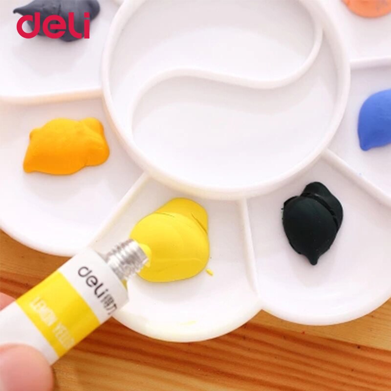 Deli 12/18/24 couleurs peintures acryliques pour l'école kid art fournitures résistance à l'eau ensemble de dessin papeterie aquarelles