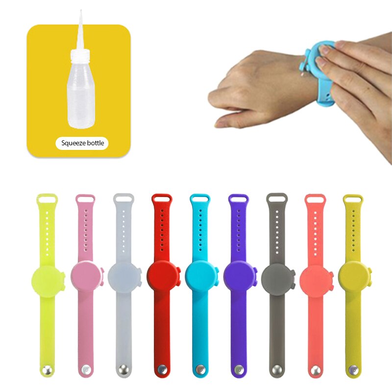 Portable Wristband Hand Dispenser Hand Sanitizer Dispensing Silica gel Wearable Dispenser Pumps Disinfecta Wristbands Hand Band