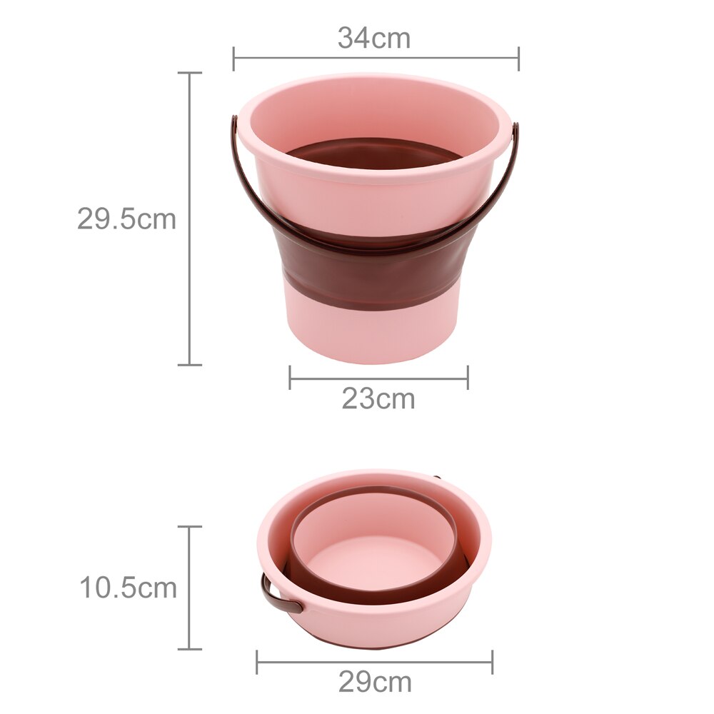 4.6L/10L/16.8L Collapsible Bucket Portable Folding Bucket PP TPE Car Washing Bucket Children Outdoor Fishing Travel Home Storage: Pink  L 16.8L