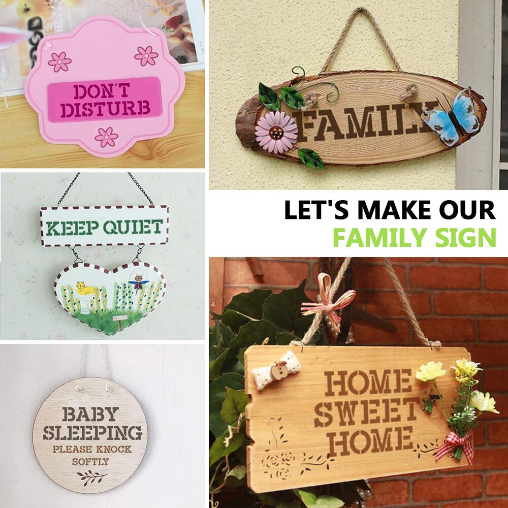 Letter Alphabet Stencils, 36 Pcs Reusable Letter and Number Interlocking templates, Art Craft Letter Stencils for Painting on Wo