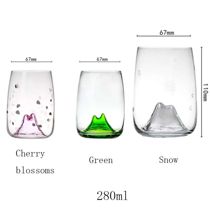 280ml Cherry Blossoms Glass Cup Japanese Crystal Glass Whiskey Vodka Bar Club Beer Glass Home Coffee Cups Party Bar Drinkware