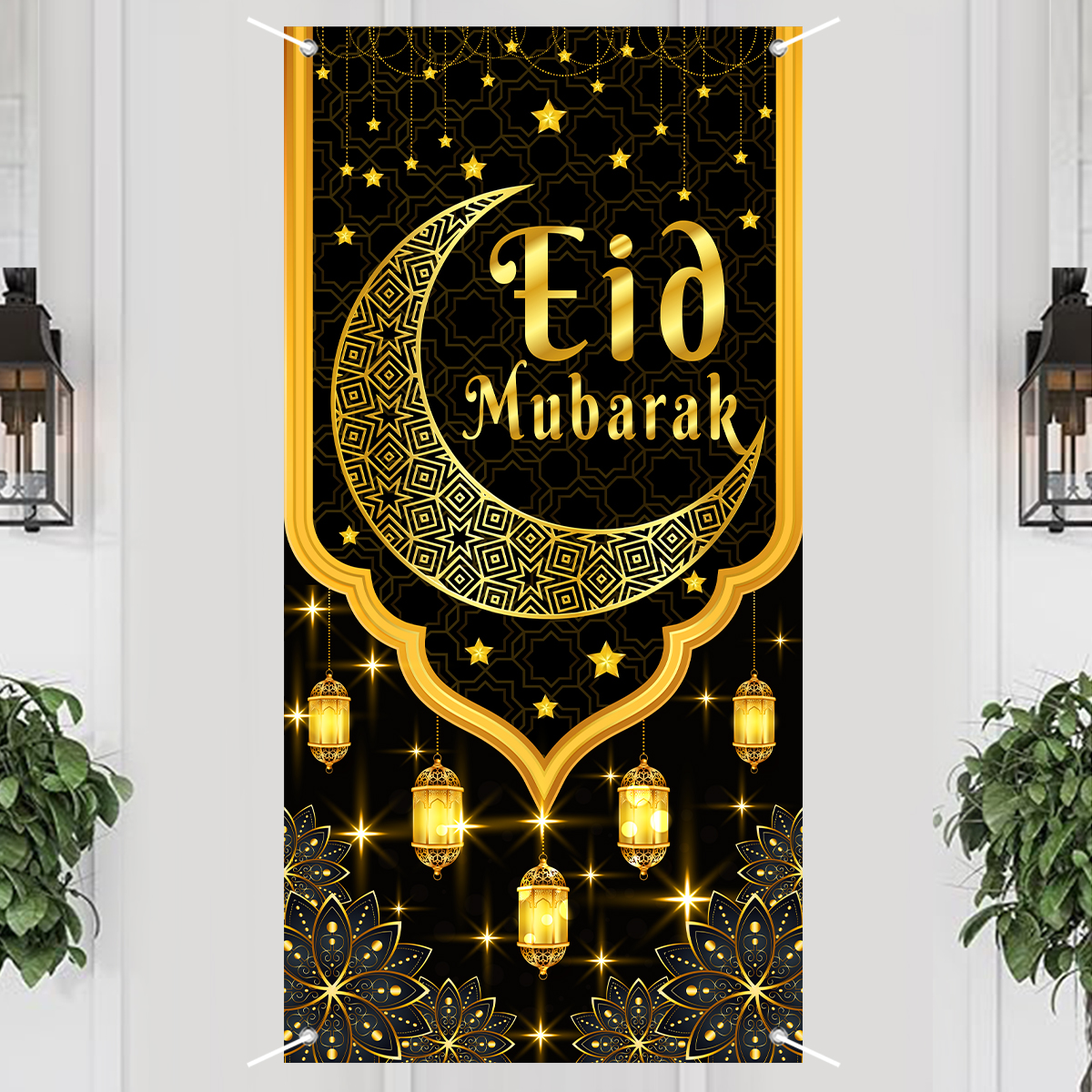 Eid Mubarak Decoration Hanging Flag Ramadan For Home Door Islamic Muslim Party Decor Ramadan Kareem Banner Eid Al-Fitr