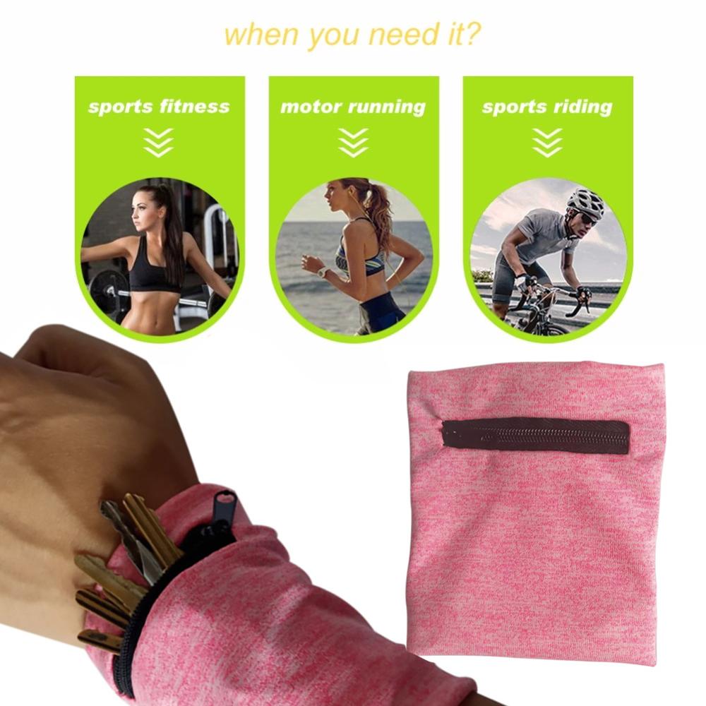 Håndled pung pose løbesport armbånd taske til  mp3 nøglekort opbevaringstaske etui badminton basketball armbånd svedbånd