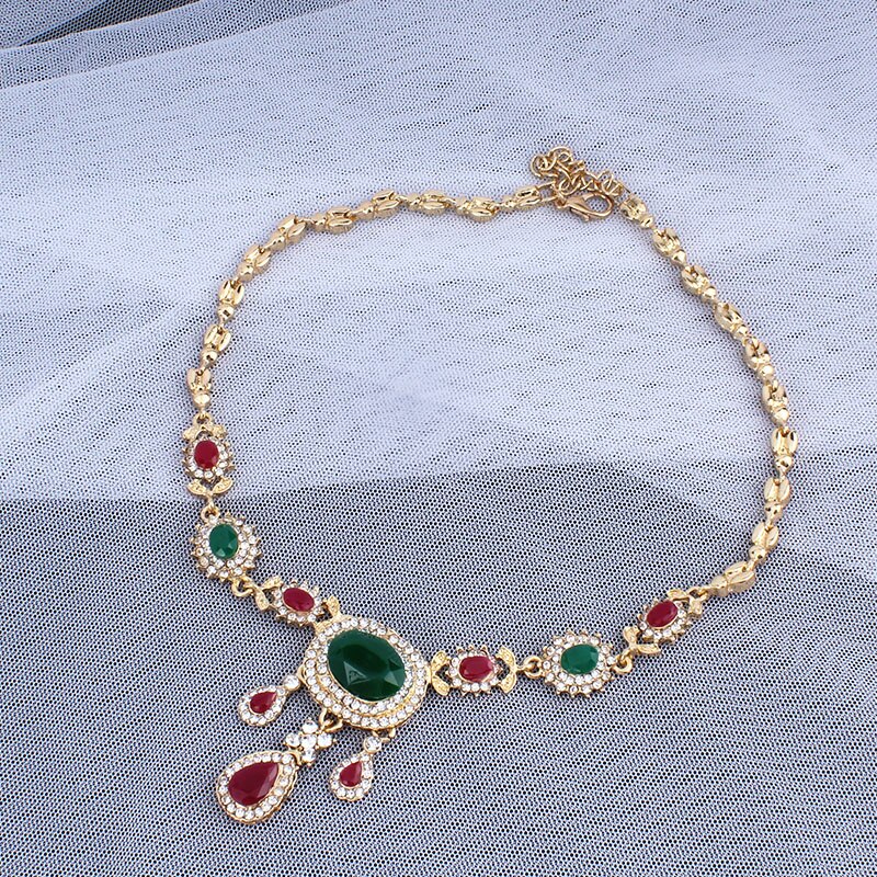 Jiayijiaduo Indien charme elegante hochzeit schmuck-einstellen Gold-farbe halskette ohrringe harz zubehör kleidung zubehör frauen