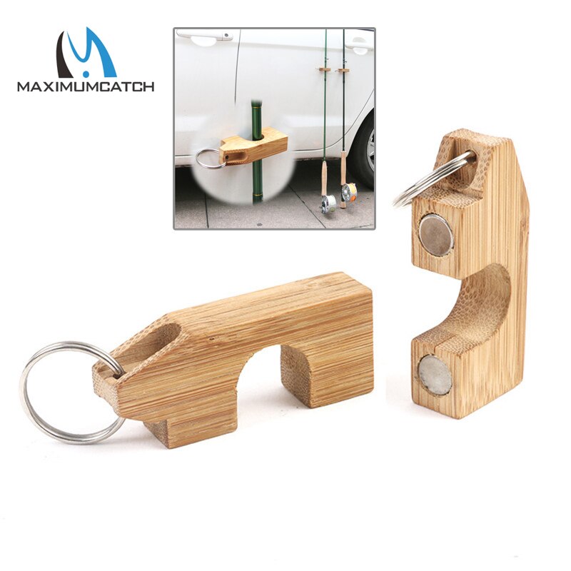 Houten Hengel Rack Holder Magnetische Hengel Guard Hanger Staaf Transport Systeem Hecht Aan Auto Vissen Ondersteuning