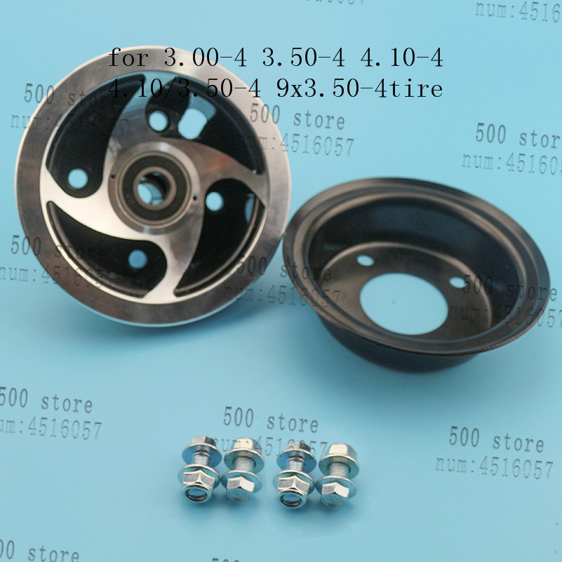 Electric Scooter 3.00-4 3.50-4 4.10-4 4.10/3.50-4 9x3.50-4&#39;&#39; wheel rim 4 inch alloy 6202 bearing hub fit MiNi Moto ATV Go Kart