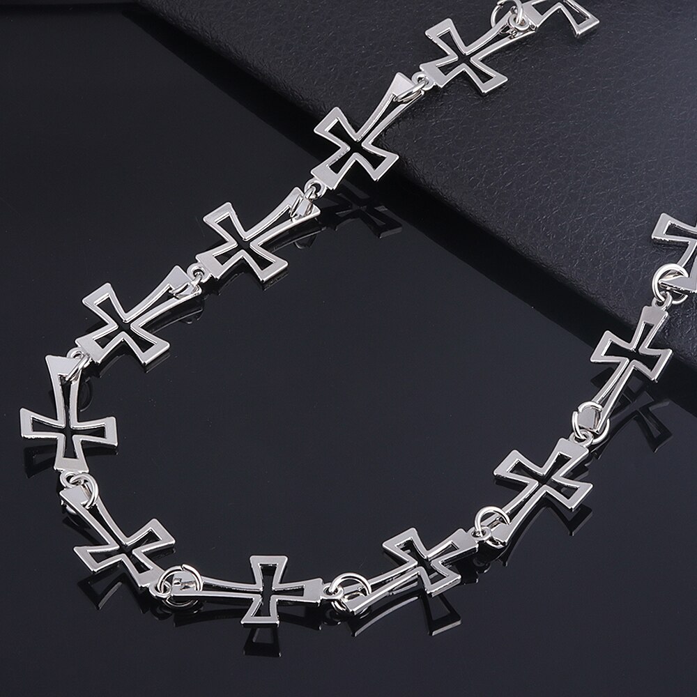 Rock Singer Cruz hueca-collar Punk Hip-Hop, cadenas para el vientre, acero inoxidable, accesorios de joyería,