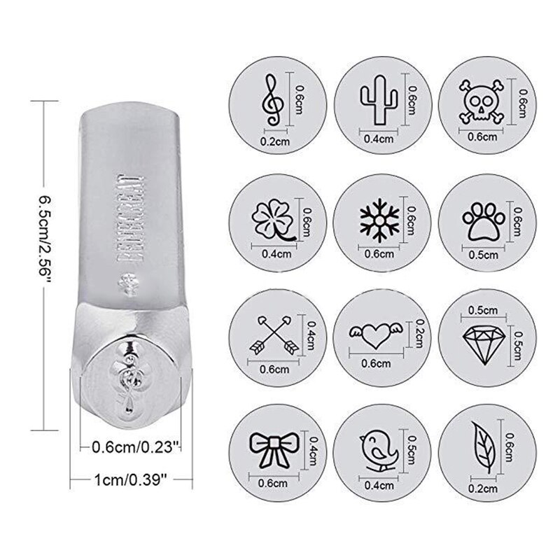 12 Pcs Metal Stamps Punch Stamping Tool Electroplated Hard Carbon Steel Tools For Stamp Punch For Leather Tools Marcazas