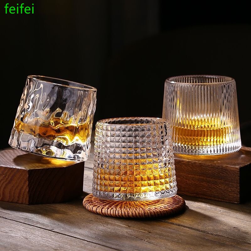 Japanese Old Fashioned Spin Tops Tumbler Whiskey Glasses Thick Crystal Hammer Liqueur Wine Glass Spirit XO Cup Brandy Snifters