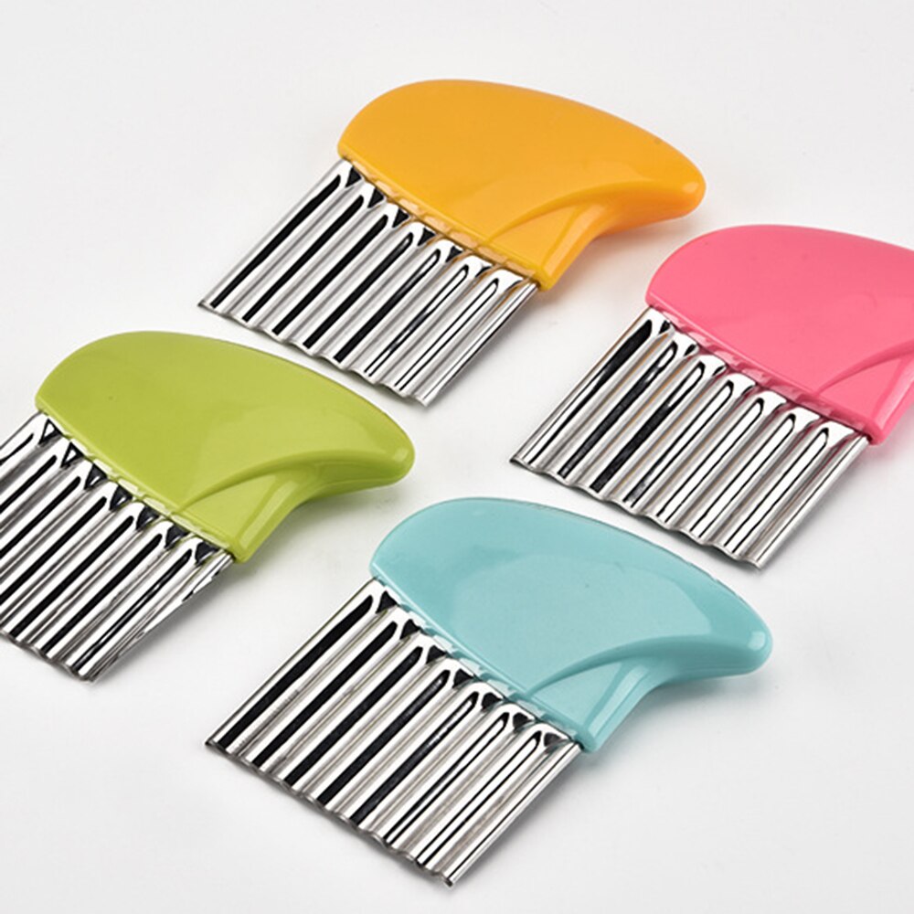 Useful Stainless Steel Carrot Vegetable Corrugated Cutter Slicer Potato Chips Corrugated Kitchen Knife wrinkled potato chips