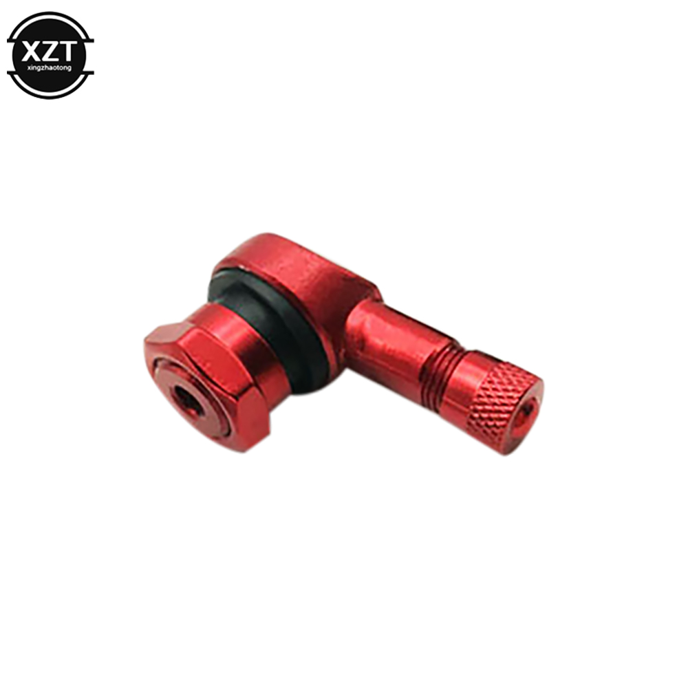 Válvula de aleación de aluminio para llanta de motocicleta, ángulo de 90 grados, vástagos de válvula sin cámara para llanta, piezas de rueda, 1 Uds.: Rojo