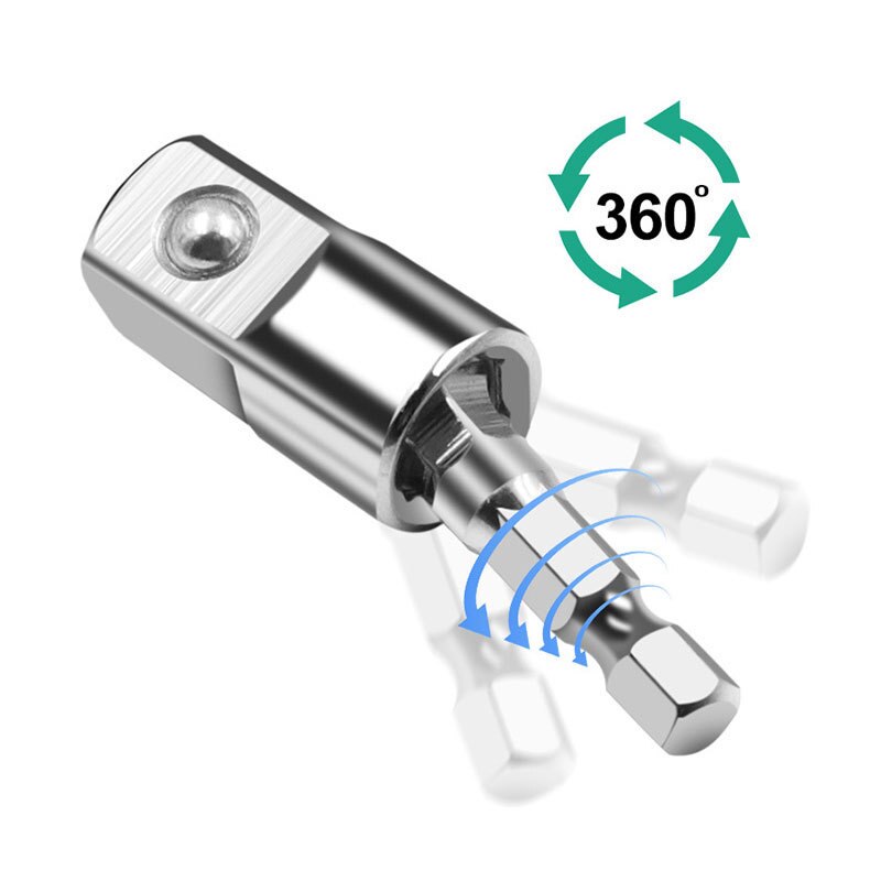 Electric Drill Socket Adapter Socket Wrench Set Hexagon Shank Square Socket Drill Bit Can Rotate and Extend The Conversion Rod