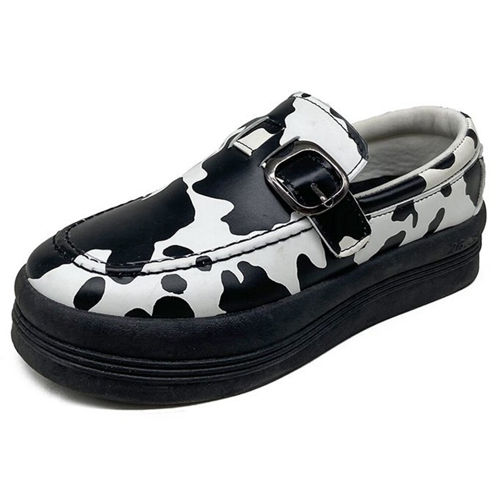 Gothic Style Loafers Buckels Flat Platform Round Toe slip-on Women Shoes Causal Big Size 40 Spring Stylish: 6