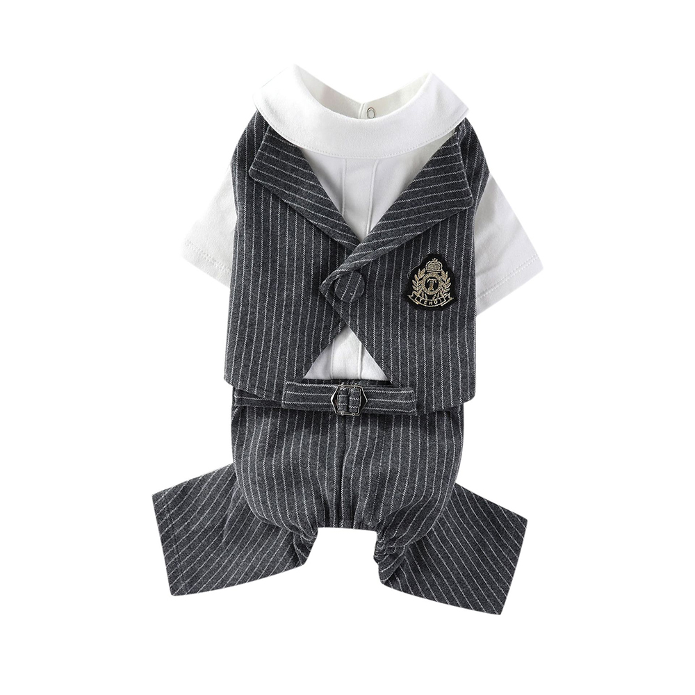 Hundedress smoking formelt kjæledyr bryllupsfestdress for små mellomstore hunder cosplay prinskostyme gentlemanklær valpeklær