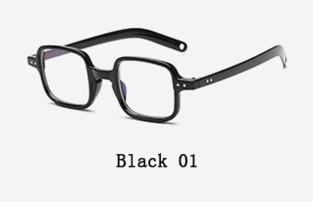 Antiblått ljus retro fyrkantiga genomskinliga glasögon unisex nitar klarglas glasögon kvinnor män närsynthet läsglasögon båge  l3: 1