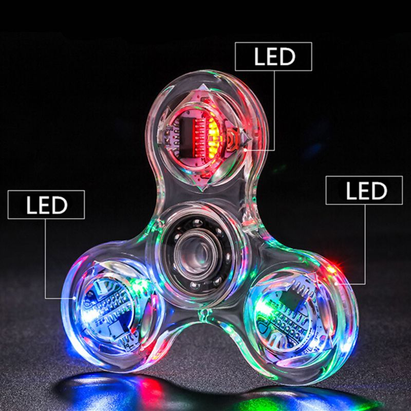 Nieuwigheid meerdere veranderingen led fidget spinner lichtgevende hand top spinners glow in dark edc stress relief speelgoed
