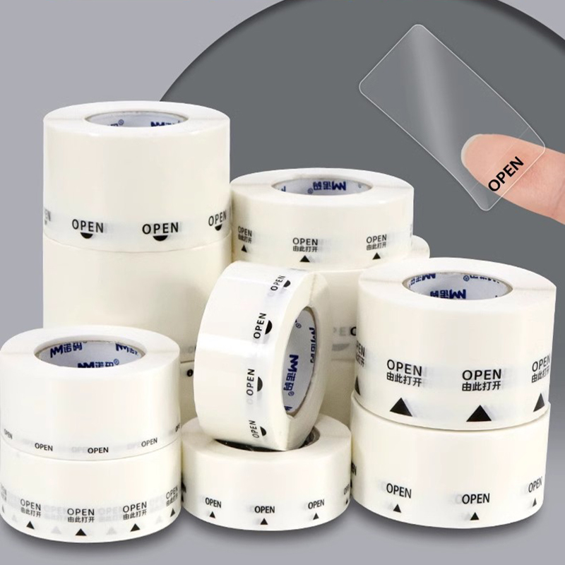 1000 stücke transparente selbst klebende Versiegelung aufkleber Geschäfts verpackungs etiketten verpackungs siegel öffnen Pfeile, sterben leicht abzureißen sind