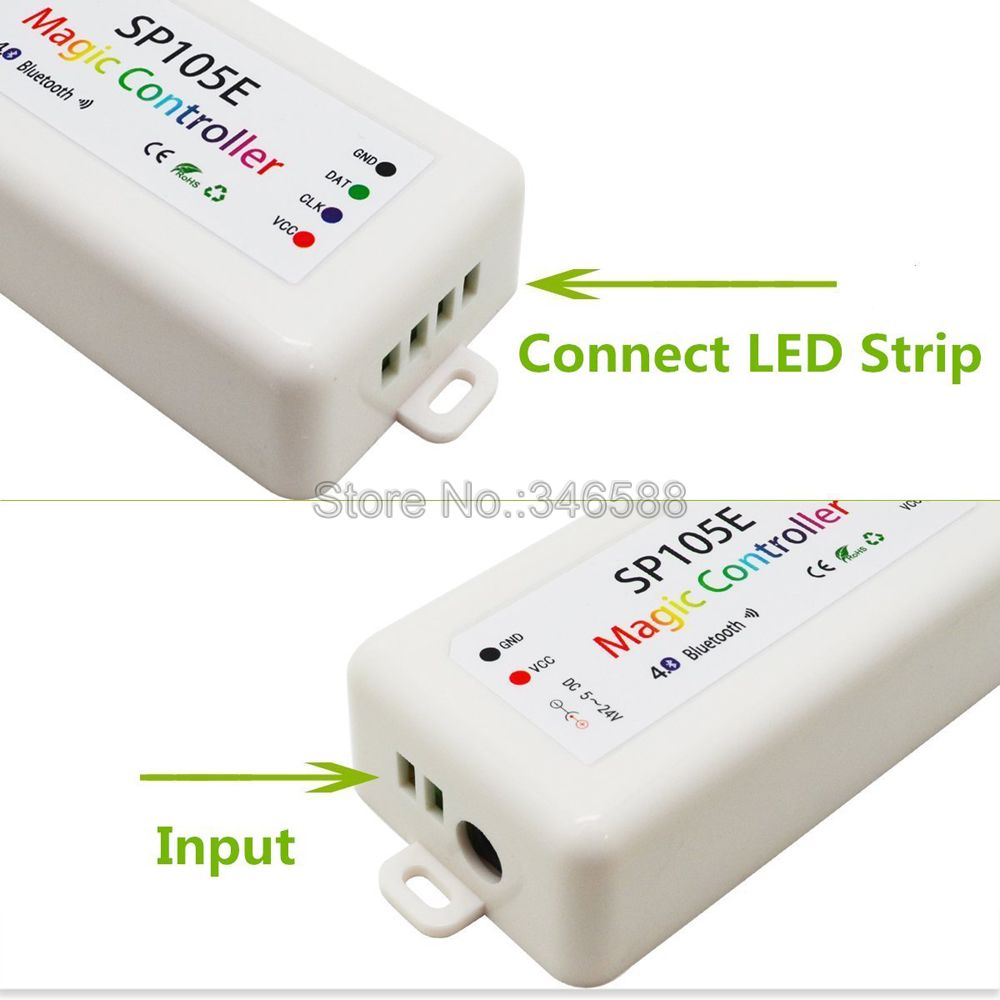 SP105E LED Controller 4.0 Bluetooth APP Controle voor DC5-24V WS2801 WS2811 WS2812B SK6812 LDP8806 APA102 LED Strip 2048 Pixels