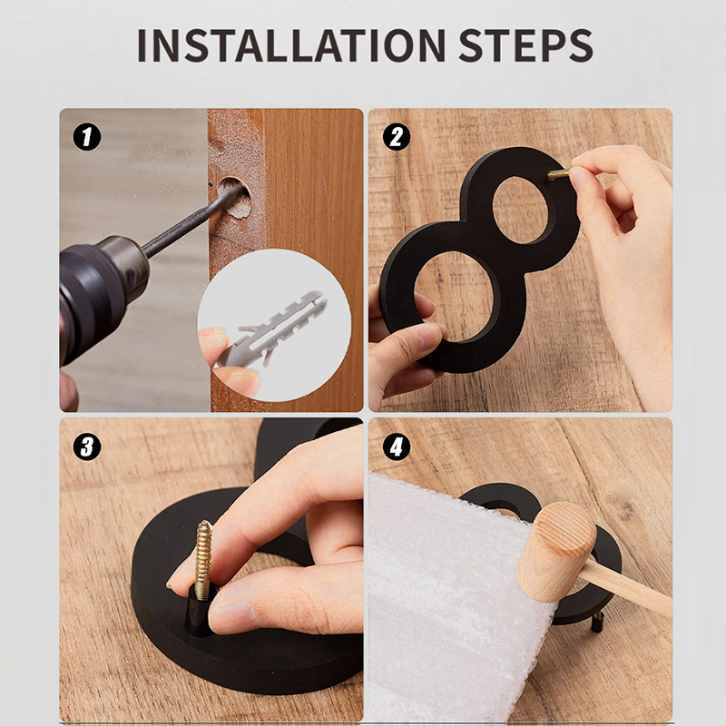 1PC Floating House Number,Modern Letters Door Alphabet,Home Outdoor Black 3D Numbers Address Door Number Plaques for Wall