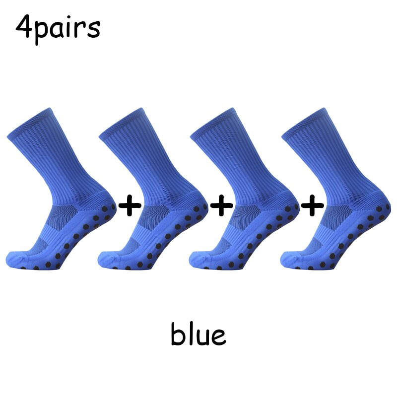 Football Socks Hexagonal Non-slip Silicone Sole Compression and Breathable Football Socks: blue