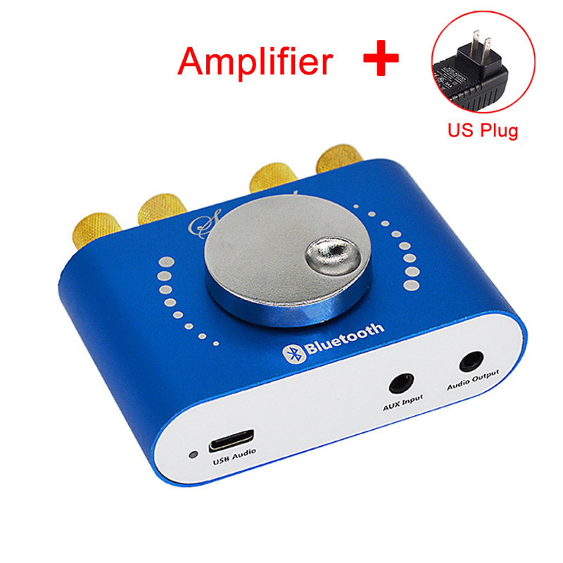 Mini Amplificatore Bluetooth 5.0 Alimentazione Audio Digitale Classe D HiFi Stereo 200W * 2 12V/24V Casa Auto USB Musica Scheda Audio AMP Altoparlante: Argento