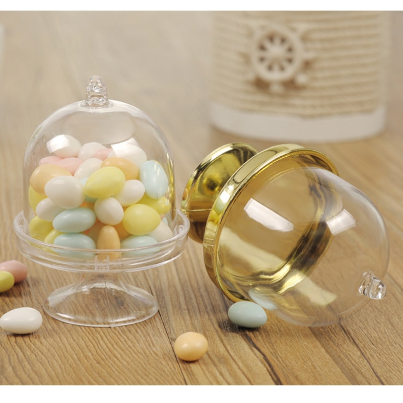 12pcs/Lot Transparent Plastic Tray Candy Box for DIY Wedding Candy Box Baby Shower Birthday Guests Box Party Supplies