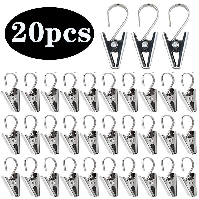 YIXISI 15 Stuks Gordijnroede Ring Clips, 32mm Interne Diameter Oogjes Gordijnringen, Douchegordijn Haak Clips, Gordijn Hangers Clips, Licht Hangers