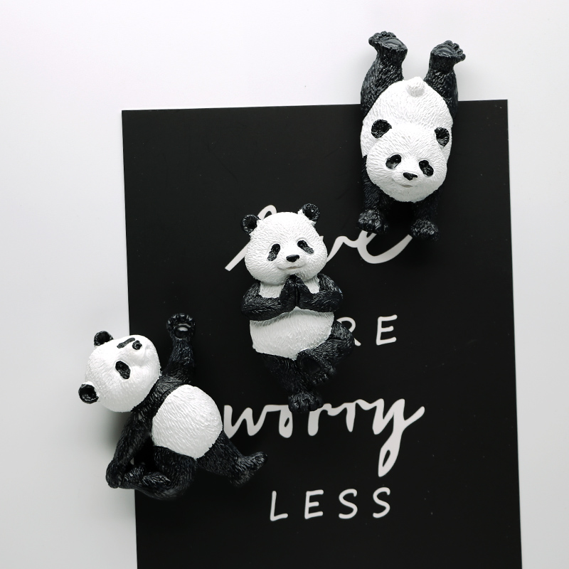 Kung Fu Chinese Panda hand 3D fridge magnets refrigerator stickers magnetic sticker teaching panda modeling cute home decorative