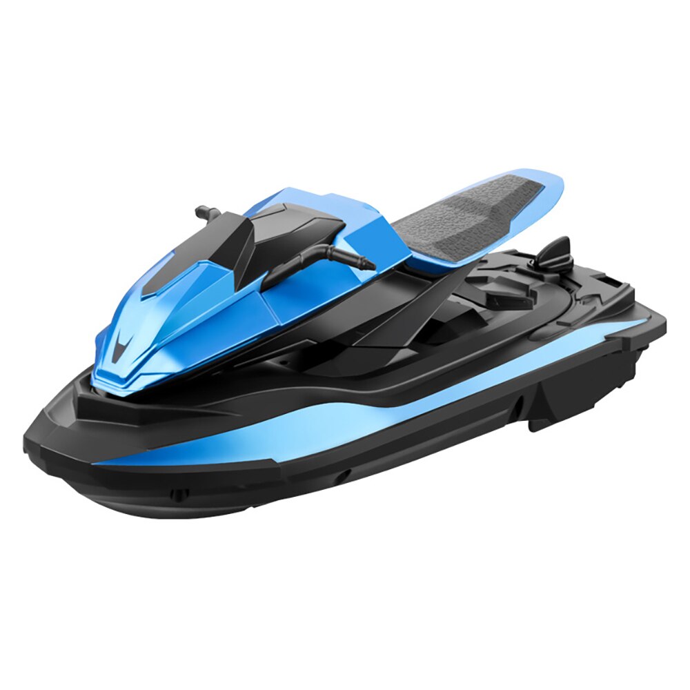 Barco teledirigido de juguete para niños, barco de carreras con Control remoto, de 2,4 Ghz, con Motor doble, vehículo de dos velocidades: blue