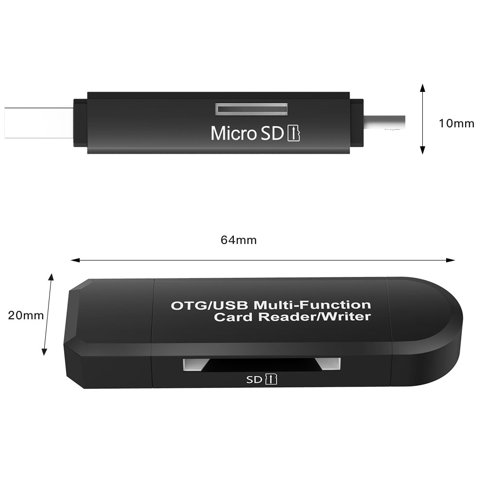 Alles In Een Sd/Tf Memory Kaartlezer Micro Usb Naar Usb 2.0 Otg Adapter Multifunctionele U disk Voor Telefoon Pc Laptop