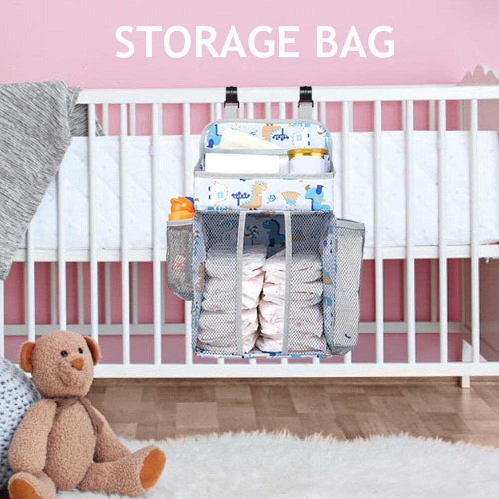 Bolsas colgantes para cama de bebé, pegatinas portátiles, bolsa de almacenamiento de pañales de cuna de gran capacidad, cesta de almacenamiento, dos modos colgantes, novedad de