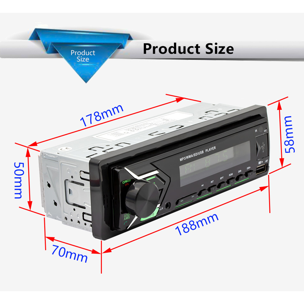 Universal Car Audio Player Radio TF U Disk AUX Auto Stereo Car MP3 Player In Dash Head Unit Car Multi media Player