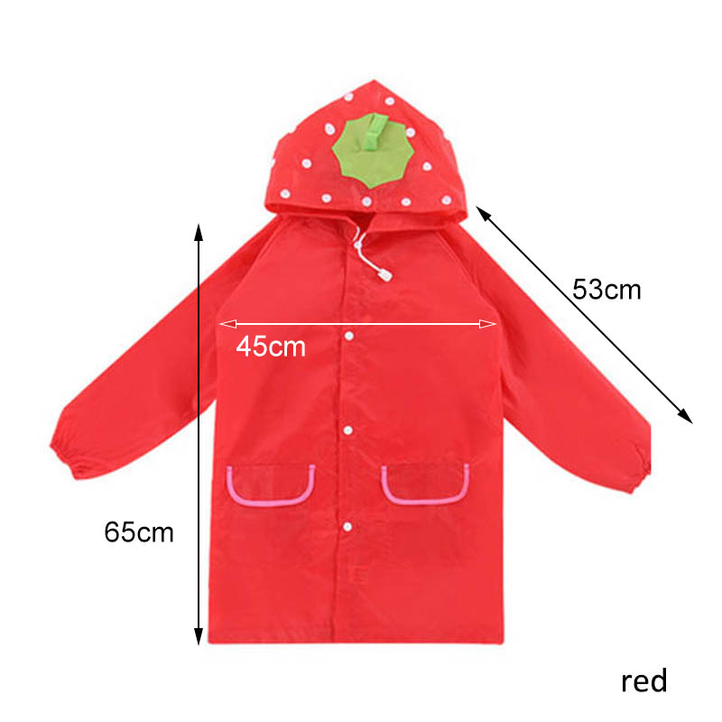 1Pcs Cartoon Dier Stijl Waterdicht Kids Regenjas Voor Kinderen Regenjas Regenkleding Regenpak Student Dier Stijl Regenjas: Rood