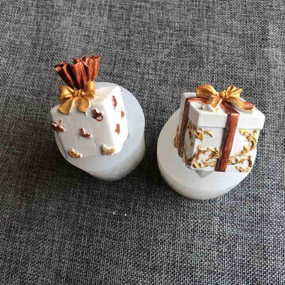 DIY Handmade Christmas Box Soap Mould Liquid Silica Gel Soft Clay Crystal Epoxy Resin Moulds Gypsum Model Mold