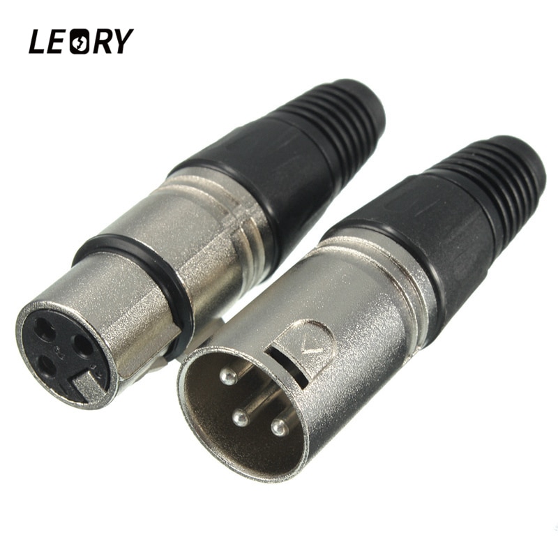 LEORY 1 paar Mannelijke & Vrouwelijke 3-Pin XLR Microfoon Audio Kabel Plug Connectors Kanon Kabel Terminals