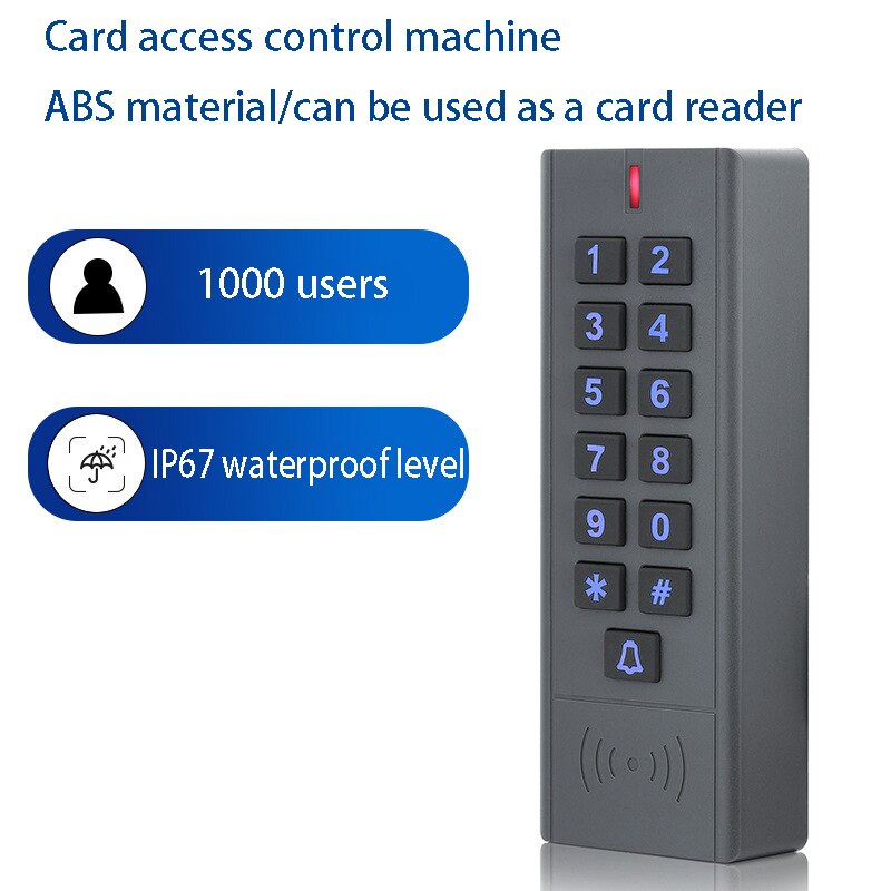 125Khz Rfid Access Control System Device Machine 1000 User Wiegand 26 Input Output Proximity Entry Door Ip67 Waterproof