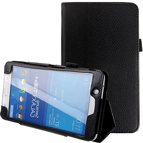 Para Samsung Galaxy Tab 4 7,0 plegable de cuero de la PU cubierta de la caja del soporte para Samsung Galaxy Tab 4 7,0 "Tablet SM-T230 SM-T231 caso: Negro