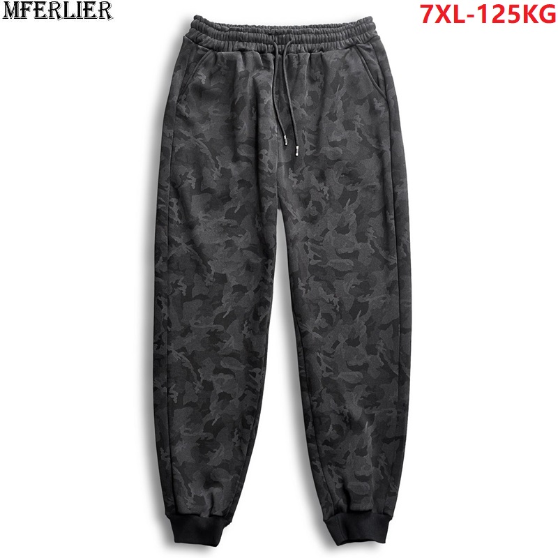 Pantalones deportivos de camuflaje para hombre, pantalón informal de talla grande, cintura elástica, de talla grande, 7XL