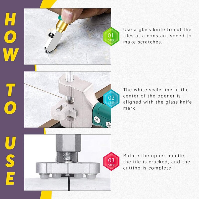 ! 2-In-1 Glass Tile Cutting Tool Kit, Including Glass Breaking Pliers And Glass Cutter, Mirror Cutting Kit