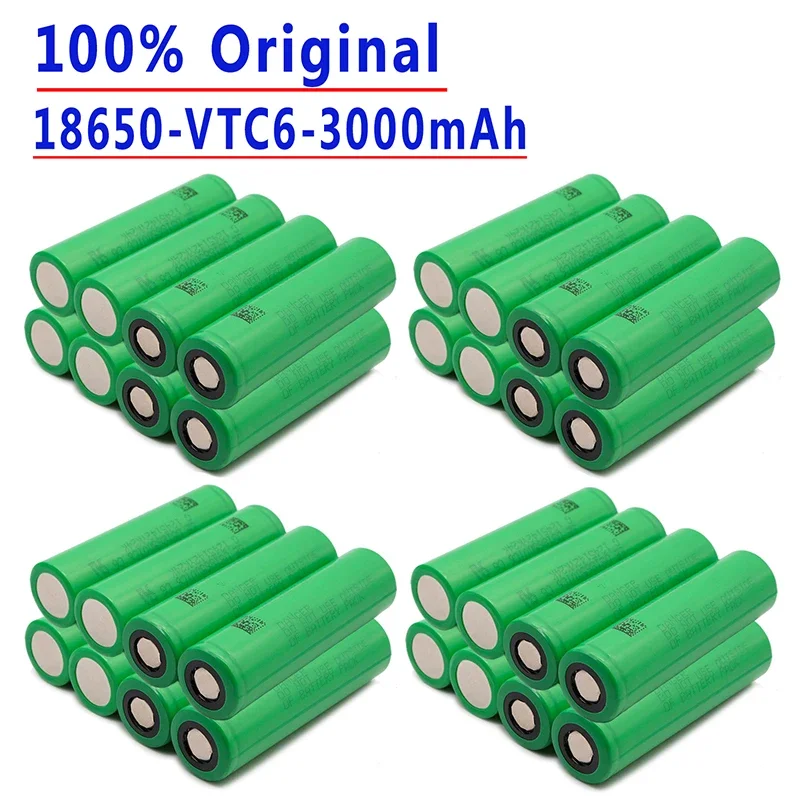 100% original. Wiederauf ladbar. Vtc6 Batterie. Lithium, 3,7 V, 3000mAh, Abs. 18650. Vtc 6,30 a, Spielzeug, Taschenlampe, 3000mAh.