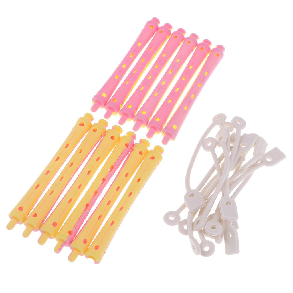 12 stk wave hairstyling perm stang barer curler frisørverktøy sett salong hårruller sett hårspenner hårstylingverktøy: 9 x 1.1 cm