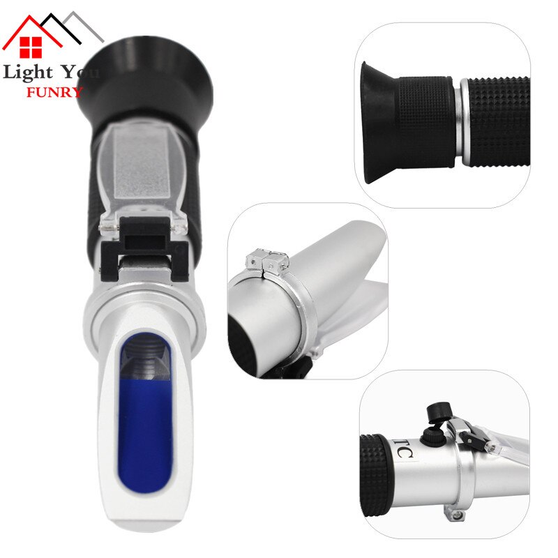 Hand Held Engine Fluid Glycol Point Refractometer With ATC Tester Tool Car Battery Antifreeze Freezing